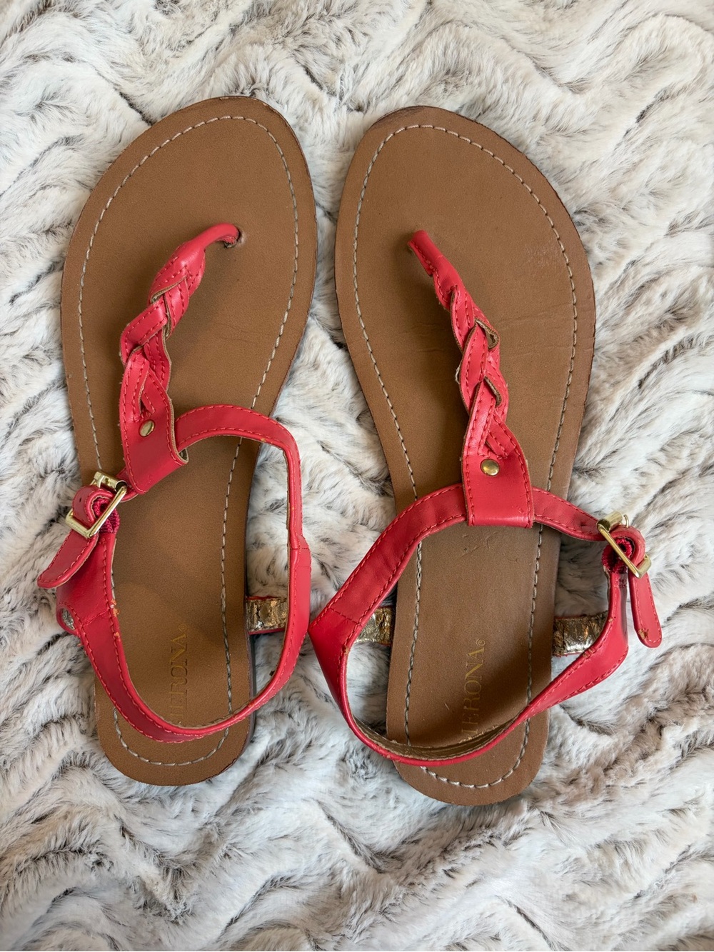 Merona Coral Braided T-Strap Sandals